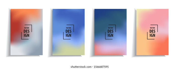 Minimal cover design templates set. Abstract background with gradient design. Adorable book, flyer, poster, catalog, folder, notebook, cover, mobile phone screen,social media etc. Vector illustration.