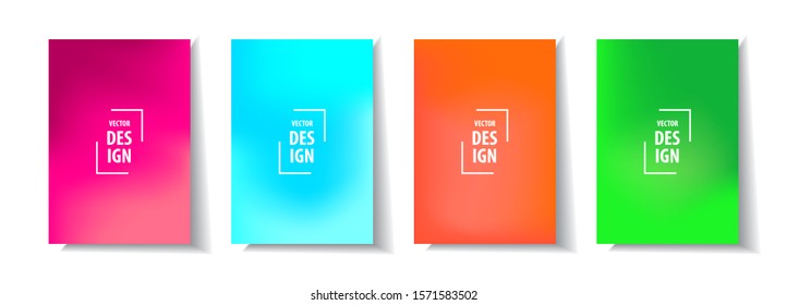  Minimal cover design templates set. Soft gradient mesh design. Adorable book, flyer, poster, catalog, folder, notebook cover, social media etc. Vector illustration.