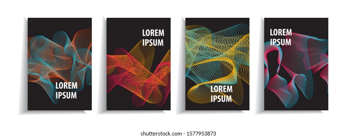  Minimal cover design templates set. Abstract futuristic background with gradient design. Adorable book, flyer, poster, catalog, folder, notebook cover etc. Vector illustration.