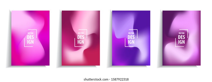  Minimal cover design templates set. Abstract background with mesh gradient design. Adorable book, flyer, poster, catalog, folder, notebook cover, mobile phone screen, social media etc.