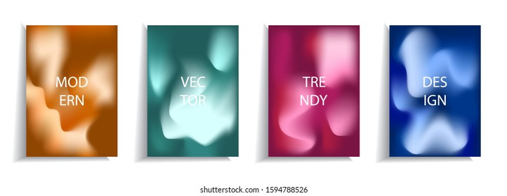 Minimal cover design templates set. Abstract fluid background with colorful design. Adorable book, flyer, poster, catalog, folder, notebook cover etc. Vector illustration.