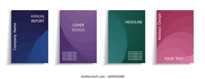 Minimal cover design templates set. Abstract background with monochrome gradient design, Can be used for design book, flyer, poster, catalog, folder, notebook cover etc. Vector illustration.