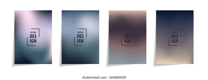  Minimal cover design templates set. Abstract background with mesh gradient design. Adorable book, flyer, poster, catalog, folder, notebook cover etc. Vector illustration.