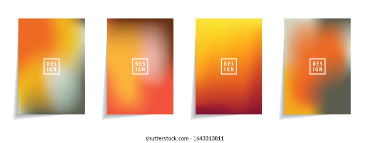  Minimal cover design templates set. Abstract background with bright hot mesh gradient design. Adorable book, flyer, poster, catalog, folder, notebook cover, mobile phone screen  etc.