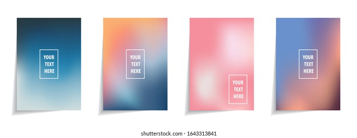  Minimal cover design templates set. Abstract background with mesh gradient design. Adorable book, flyer, poster, catalog, folder, notebook cover, phone screen,social media etc. 