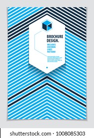 Minimal cover design. Vector geometric pattern abstract background. Design template for flyer, booklet, greeting card, invitation and advertising. A4 print format.