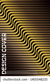 Minimal Cover in Gold. Vector Geometric Abstract Line Pattern for Poster Design.