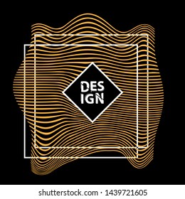 Minimal Cover in Gold. Vector Geometric Abstract Line Pattern for Poster Design. Set of Minimal Covers for Business Brochures.
