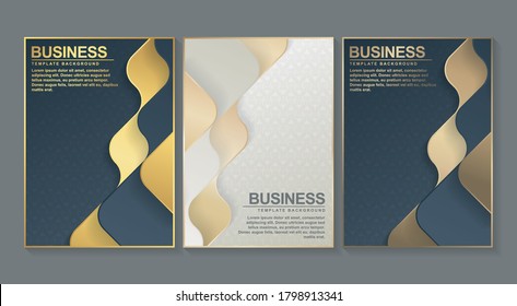Minimal Cover in Gold. Vector Geometric Abstract Poster Design.