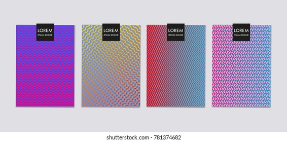  Minimal cover with gradient zigzag  line.