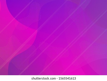 Minimal Cover Layout. Abstract Bubbles in Memphis Style. Creative Neon Pink, Blue, Violet Background. Light Template for Cover, Poster, Banner, Greeting Card. Modern Digital Pattern with Fluid Shapes.