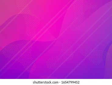 Minimal Cover Layout. Abstract Bubbles in Memphis Style. Light Template for Cover, Poster, Banner, Greeting Card. Modern Digital Pattern with Fluid Shapes. Creative Neon Pink, Blue, Violet Background.