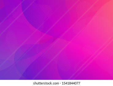 Minimal Cover Layout. Creative Neon Pink, Blue, Violet Background. Light Template for Cover, Poster, Banner, Greeting Card. Abstract Bubbles in Memphis Style. Modern Digital Pattern with Fluid Shapes.