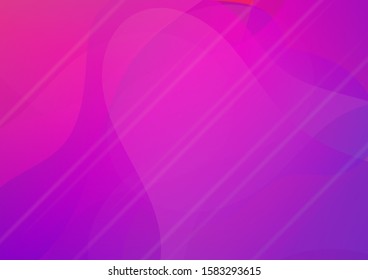 Minimal Cover Layout. Creative Neon Pink, Blue, Violet Background. Light Template for Cover, Poster, Banner, Greeting Card. Modern Digital Pattern with Fluid Shapes. Abstract Bubbles and Dots.