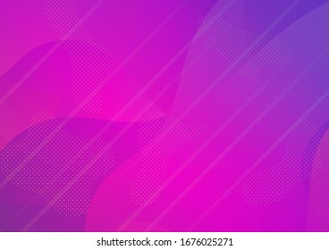 Minimal Cover Layout. Creative Neon Pink, Blue, Violet Background. Modern Digital Pattern with Fluid Shapes. Light Template for Cover, Poster, Banner, Greeting Card. Abstract Bubbles in Memphis Style.