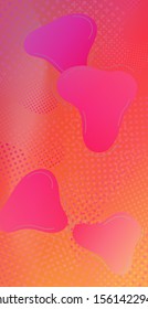 Minimal Cover Layout. Light Template for Cover, Poster, Banner, Greeting Card. Modern Digital Pattern with Fluid Shapes. Creative Neon Pink Background. Abstract Bubbles in Memphis Style.