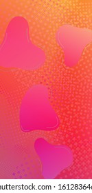 Minimal Cover Layout. Light Template for Cover, Poster, Banner, Greeting Card. Creative Neon Pink Background. Modern Digital Pattern with Fluid Shapes. Abstract Bubbles in Memphis Style.