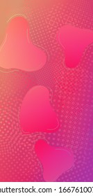  Diseño mínimo de la tapa. Plantilla ligera para tapa, afiche, banner, tarjeta de felicitación. Burbujas abstractas al estilo Memphis. Fondo Creativo Neon Rosa. Patrón digital moderno con formas fluidas.
