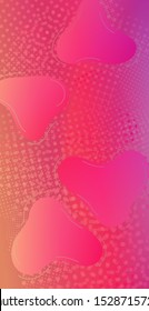 Minimal Cover Layout. Modern Digital Pattern with Fluid Shapes. Creative Neon Pink Background.  