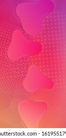 Minimal Cover Layout. Modern Digital Pattern with Fluid Shapes. Creative Neon Pink Background. Abstract Bubbles in Memphis Style. Light Template for Cover, Poster, Banner, Greeting Card.