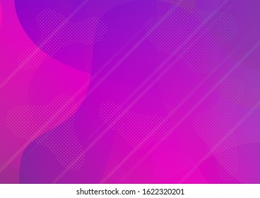 Minimal Cover Layout. Modern Digital Pattern with Fluid Shapes. Creative Neon Pink, Blue, Violet Background. Abstract Bubbles and Dots. Light Template for Cover, Poster, Banner, Greeting Card.