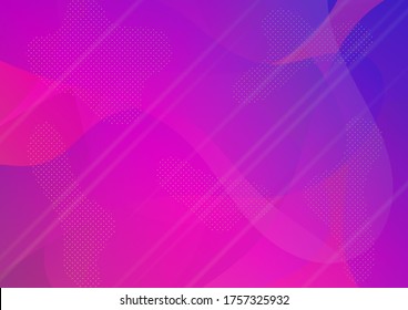 Minimal Cover Layout. Modern Digital Pattern with Fluid Shapes. Creative Neon Pink, Blue, Violet Background. Light Template for Cover, Poster, Banner, Greeting Card. Abstract Bubbles and Dots.