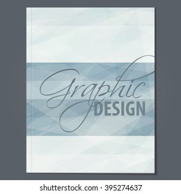 Minimal cover layout with textured gray stripes for booklet, textbook or catalog. Simple vector graphic pattern