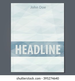 Minimal cover layout with textured gray stripes for booklet, textbook or catalog. Simple vector graphic pattern