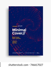 Minimal cover or poster design template. Modern flyer with line pattern. Vector illustration