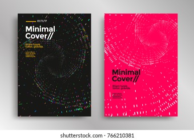 Minimal cover or poster design template. Modern flyer with line pattern. Vector illustration