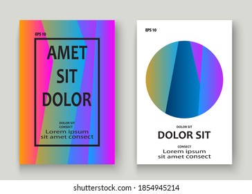 Ilustración vectorial de diseño de conjunto de portada mínima. Gradiente azul rosa oscuro neón. Resumen de líneas de patrones geométricos de textura de estilo de los años 80. Fondo de tendencia minimalista a rayas. Diseño moderno de plantillas