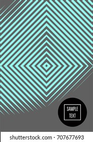 Minimal cover template. Elegant male stripes background. Grey, turquoise noble simple pattern. Lofty clean minimal cover design. Futuristic funky hipster background for posters, placards, banners, ads