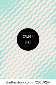 Minimal cover template. Elegant pink and turquoise trendy ads background. Modern business banner, poster template. Noble rich elegant striped waves minimal cover. Gradient faded tender texture pattern