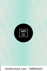 Minimal cover template. Elegant pink and turquoise trendy ads background. Modern business banner, poster template. Noble rich elegant striped waves minimal cover. Gradient faded tender texture pattern