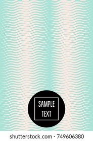 Minimal cover template. Elegant pink and turquoise trendy ads background. Modern business banner, poster template. Noble rich elegant striped waves minimal cover. Gradient faded tender texture pattern