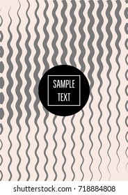 Minimal cover template. Female striped pink and grey ads poster background for perfume, textile or fashion. Tender elegant rich noble minimal cover template. Gift card certificate business background.