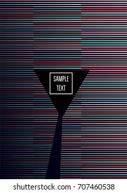 Minimal cover template. Flat geometric linear abstract poster design. Simple dynamic hipster red, pink, grey, blue, turquoise minimal cover. Lines, waves, stripes halftone background. Cool modern book