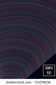 Minimal cover template. Flat geometric linear abstract poster design. Simple dynamic hipster red, pink, grey, blue, turquoise minimal cover. Lines, waves, stripes halftone background. Cool modern book
