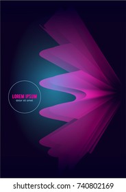 Minimal Cover Template. Fluid Shapes Trendy Background. Pink, Grey Waves, Music Poster Design. Cool Minimal Cover Background. Geometric Halftone Abstract Vertical Smooth Shapes. Festive Glitch Banner.