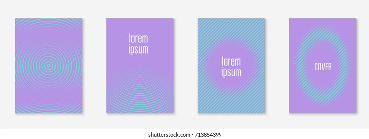 Minimal cover template set. Futuristic trendy layout with halftones. Geometric minimal cover template for book, catalog and annual. Minimalistic colorful gradients. Abstract business illustration.