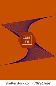 Minimal cover template. Trendy business background in bright purple and orange. Contrast 80s retro template design. Corporate identity, simple minimal covers. Futuristic linear halftone background.