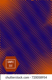Minimal cover template. Trendy business background in bright purple and orange. Contrast 80s retro template design. Corporate identity, simple minimal covers. Futuristic linear halftone background.