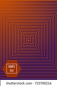 Minimal cover template. Trendy business background in bright purple and orange. Contrast 80s retro template design. Corporate identity, simple minimal covers. Futuristic linear halftone background.