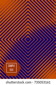 Minimal cover template. Trendy business background in bright purple and orange. Contrast 80s retro template design. Corporate identity, simple minimal covers. Futuristic linear halftone background.