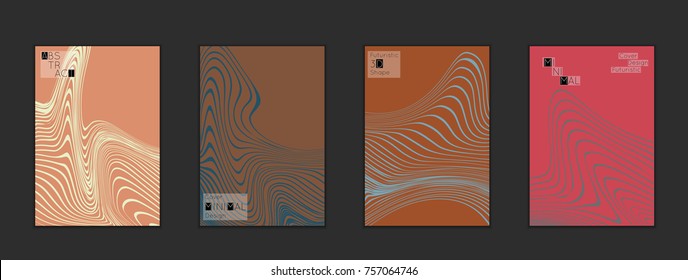 Minimal cover templates with marble striped texture. Abstract bright color splash background. Social media web banner. Future geometric design with marbling pattern on colorful backdrop.