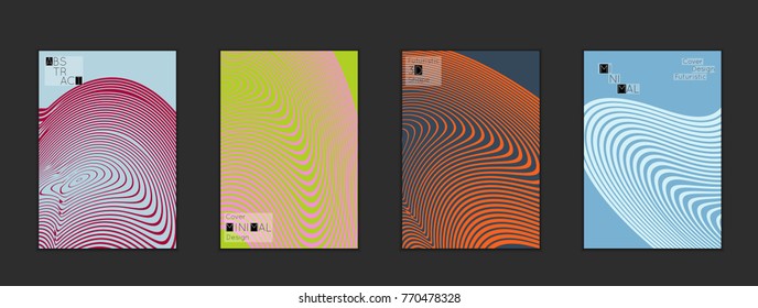 Minimal cover templates with marble striped texture. Abstract bright color splash background. Social media web banner. Future geometric design with marbling pattern on gradient backdrop.