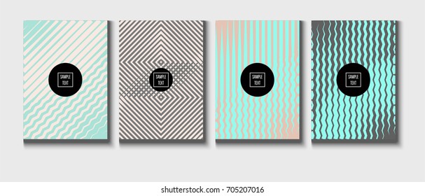 Minimal cover templates vector collection. Female and Male tender turquoise, pink and purple stripes design. Simple futuristic posters. A4 minimal covers set. Business identity elegant noble style.