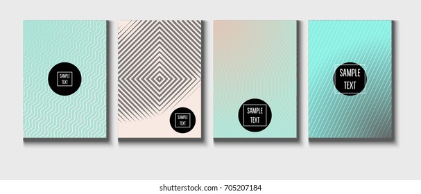 Minimal cover templates vector collection. Female and Male tender turquoise, pink and purple stripes design. Simple futuristic posters. A4 minimal covers set. Business identity elegant noble style.