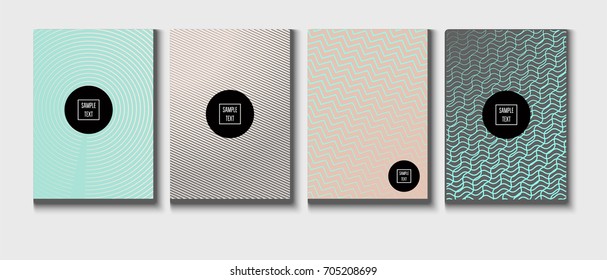 Minimal cover templates vector collection. Female and Male tender turquoise, pink and purple stripes design. Simple futuristic posters. A4 minimal covers set. Business identity elegant noble style.