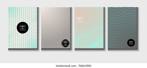 Minimal cover templates vector collection. Female and Male tender turquoise, pink and purple stripes design. Simple futuristic posters. A4 minimal covers set. Business identity elegant noble style.